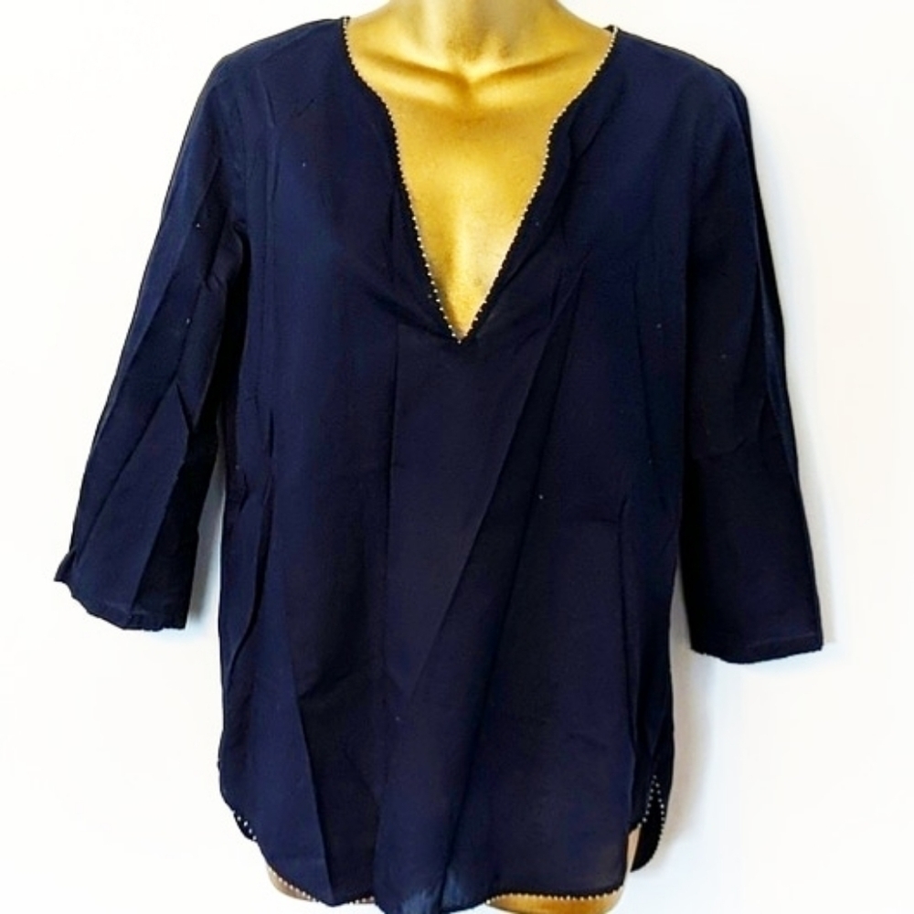 J. Crew studded linen tunic top size small - Picture 2 of 7